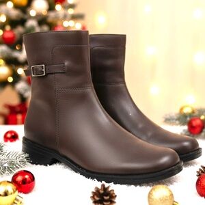 Clark Ingalls Thames Brown Leather Side-Zip Ankle Boots